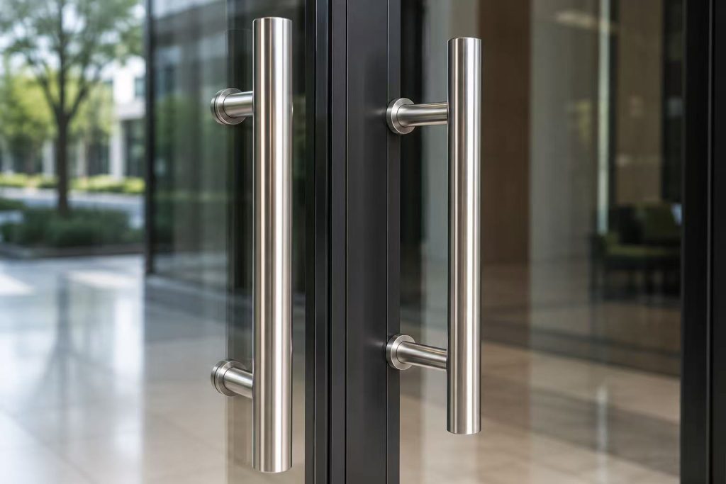 Premium stainless steel door pull handle for commercial buildings